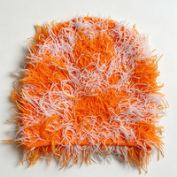 Bonnet tendance Y2K en tricot shaggy et duveteux – Unisexe, texturé, 100 % acrylique, couleurs contrastées, pour streetwear et festivals