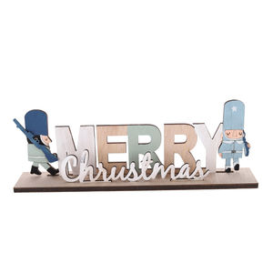 Lumière LED Farmhouse Christmas Tabletop Signs Rustic Wooden Soldier Letter Ornaments Merry Christmas Design Winter Table Decor - Product Image 4