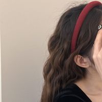 Neujahrs-Rotes Geometrisches Draht-Haarband Festliches Handgemachtes Damen-Stirnband Herbst Winter Französisch Retro Vielseitiges Hochkraniales Haarband