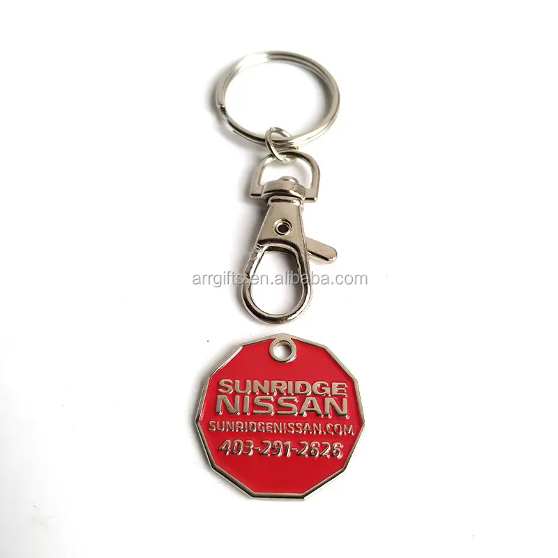 Lembut Enamel Produsen Koin Troli Kustom Desain Kanada Loonie Coin Keychain Keranjang Belanja Token Koin Keyholder