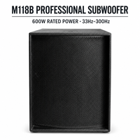 Subwoofer M118B Single 18 Inch 600W 8 Ohm 33Hz-300Hz 105dB Speaker Bass untuk Panggung Konser, Aula Acara, dan Audio Klub
