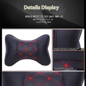 All-Season <span class=keywords><strong>Car</strong></span> <span class=keywords><strong>Seat</strong></span> Encosto de Cabeça Travesseiro Pescoço Luxo Fluffy Pequeno Osso PU Couro Interior Almofada Decorativa Apoio Lombar - Product Image 4