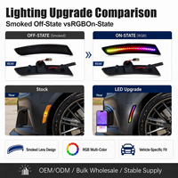 4PCS APP RGB Side Marker Light pour Chevrolet Camaro Cadillac CTS ATS 2015-2021 Feux de position latéraux de pare-chocs et clignotants