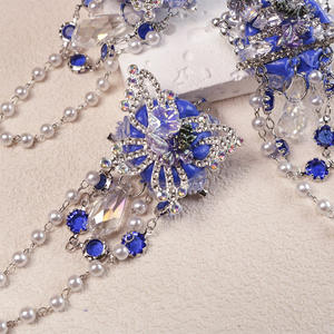 Klein bleu papillon industrie lourde népalais perles bricolage stylo perles en vrac à la main téléphone portable chaîne sac suspendus perles correspondant - Product Image 2