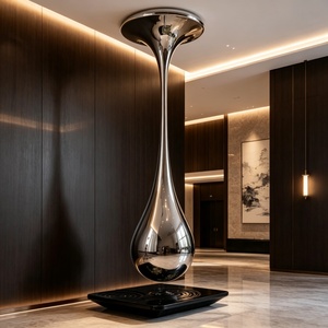 Escultura de Jardín Moderna de Gran Escala, Personalizada, Pintada, de Acero Inoxidable, Resistente a la Intemperie, Decoración Artística para el Vestíbulo de un Hotel - Product Image 4