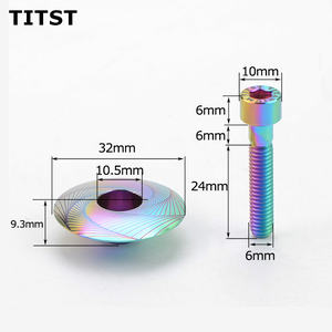 TITST Cnc VTT bol ensemble couverture en alliage de titane fourche robinet couvercle supérieur guidon Riser Modification accessoire GR5 - Product Image 4