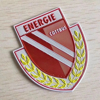 Étiquettes thermocollantes en TPU, transfert de chaleur, gaufrées, vente en gros, personnalisées, sérigraphiées, patchs 3D en TPU avec logo de club de football, badges en TPU