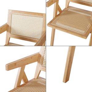 Vente en gros <span class=keywords><strong>Chaise</strong></span> pliante en rotin en bois durable Chaises pliantes en bois pour café restaurant avec dossier décontracté pour salle à manger - Product Image 6