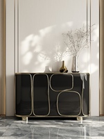 Console d'entrée en bois massif de style italien, meuble de rangement mural de luxe léger, buffet design pour salon de villa