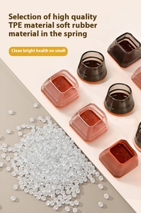 Protège-pieds en silicone et feutre tout-en-un pour chaises, épaissis et résistants à l'abrasion, pour chambre, table basse et mobilier domestique - Product Image 6