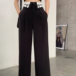 Wholesale 2022 Spring and Autumn New High Waist Wide Leg Pants Loose Design Flower Bud Pants Straight Tube Suit Pants