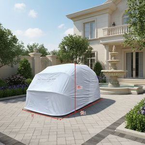 Abri de voiture rétractable et pliable, imperméable, autoportant, robuste, mobile, <span class=keywords><strong>avec</strong></span> protection solaire, finition poudrée, pour stationnement simple - Product Image 1