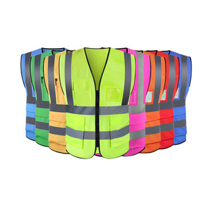 Chaqueta DE SEGURIDAD Construcción Alta visibilidad Múltiples bolsillos Chaleco de trabajo de seguridad reflectante colorido - Product Image 6