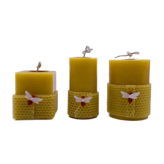 Lp23f m velas de aromaterapia 100% de cera de abelha pura, decoração para casa