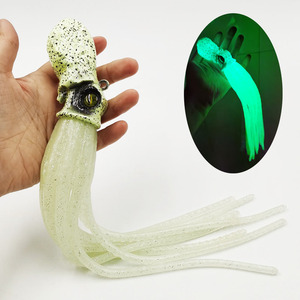 Señuelo de pesca Alpha Lead Head TRP con faldas, ojos 3D y anzuelos triples, que brilla en la oscuridad, señuelo suave de calamar y <span class=keywords><strong>pulpo</strong></span> para pesca en aguas profundas. - Product Image 1
