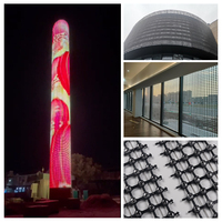 Écran LED en maille visible en plein jour, 10000 nits, IP67, façade média architecturale pour projets haut de gamme