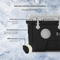 Glacière portable robuste de 145 L avec roulettes, isolation garantissant la conservation de la glace pendant 3 jours, idéale pour le camping, les pique-niques en extérieur et le stockage alimentaire