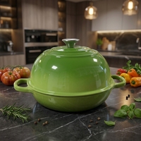 Moule à pain rond en fonte émaillée de 10 pouces avec couvercle et doubles poignées, compatible four et cuisinière à induction, vente en gros