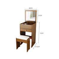 Coiffeuse de maquillage au design simple pour femmes avec tiroirs Commodes à bas prix avec miroir et chaise pour chambre à coucher