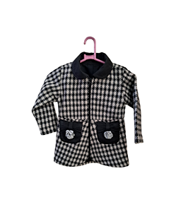Ayala filles mode manteau d'hiver laine recyclée rempli de duvet poches avant doublure chaude fermeture à glissière nouvelles techniques laine taille enfant - Product Image 3