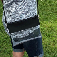 Sac à bandoulière Transparent en vinyle avec Logo personnalisé, pochette à bandoulière transparente à fermeture éclair détachable, sac à main Transparent Portable