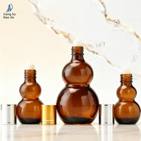 Flacon d'huile essentielle Double Gourd, flacon vide pour liquide brun, flacon roll-on en verre, flacon distributeur de cosmétiques
