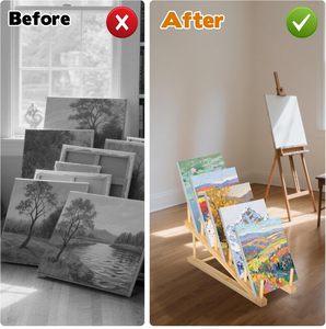 Petit séchoir à œuvres d'art, support de rangement pour salle de classe, présentoir à peintures à 5 niveaux, support de rangement <span class=keywords><strong>en</strong></span> <span class=keywords><strong>bois</strong></span> pour toiles - Product Image 2