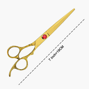 กรรไกรตัดผมพลาสม่าสีทองพร้อมกล่องหนัง PU กรรไกรตัดผมแบบมืออาชีพ - Product Image 2