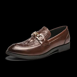 Zapatos de Vestir Formales de Cuero para Hombre, Estilo Italiano, de Lujo, Oxford Sin Cordones, Hechos a Mano, Bordados, Ligeros, para Otoño y Bodas - Product Image 5