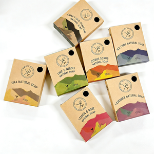 Boîtes en papier kraft recyclables personnalisées avec lamination brillante et gaufrage pour l'emballage de <span class=keywords><strong>savon</strong></span> en barre, design de <span class=keywords><strong>savon</strong></span> artisanal français <span class=keywords><strong>vintage</strong></span> - Product Image 1