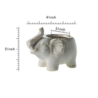 Nouvelle conception moderne de décoration d'intérieur, pot de fleurs en céramique en forme d'éléphant, porcelaine blanche émaillée, rétro, pour plantes succulentes