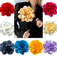 Verkoop van Europa Amerika 20cm glanzende satijnen bloemen DIY elegante vier seizoenen broches corsages haarbloemen accessoires