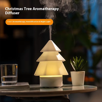 Diffuseur d'arômes d'arbre, télécommande sans fil, humidificateur rotatif en forme de goutte d'eau et de nuage, lumière nocturne à 7 couleurs changeantes