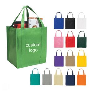 Bolsas de tela no tejida plegables a rayas con logotipo personalizable, asas de cuerda, cierre de hombro - Bolsas de compras para supermercado, publicitarias - Product Image 4