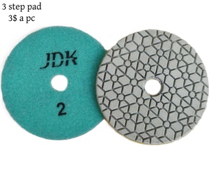 Tampon de polissage diamanté JDK, nouveau type pour le polissage humide/sec du <span class=keywords><strong>granit</strong></span> et du marbre, 4 pouces (100 mm) de diamètre, liant en résine OEM, certifié CE - Product Image 1