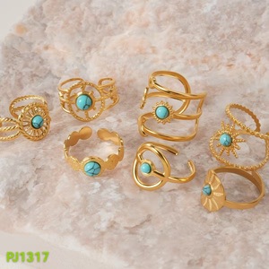 Bague en acier titane style œil du diable, style exotique européen et américain, unique et tendance, pour femme, en acier inoxydable, pour l'index - Product Image 1