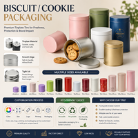 Boîte en métal pour biscuits à étiquette privée, logo personnalisé, emballage alimentaire en métal pour marque de biscuits