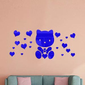 Pegatinas de Pared de Acrílico con Espejo 3D de Gato para Decoración de Habitaciones de Bebés y Niños, Pegatinas Adhesivas para Pared y Cabecera - Product Image 5