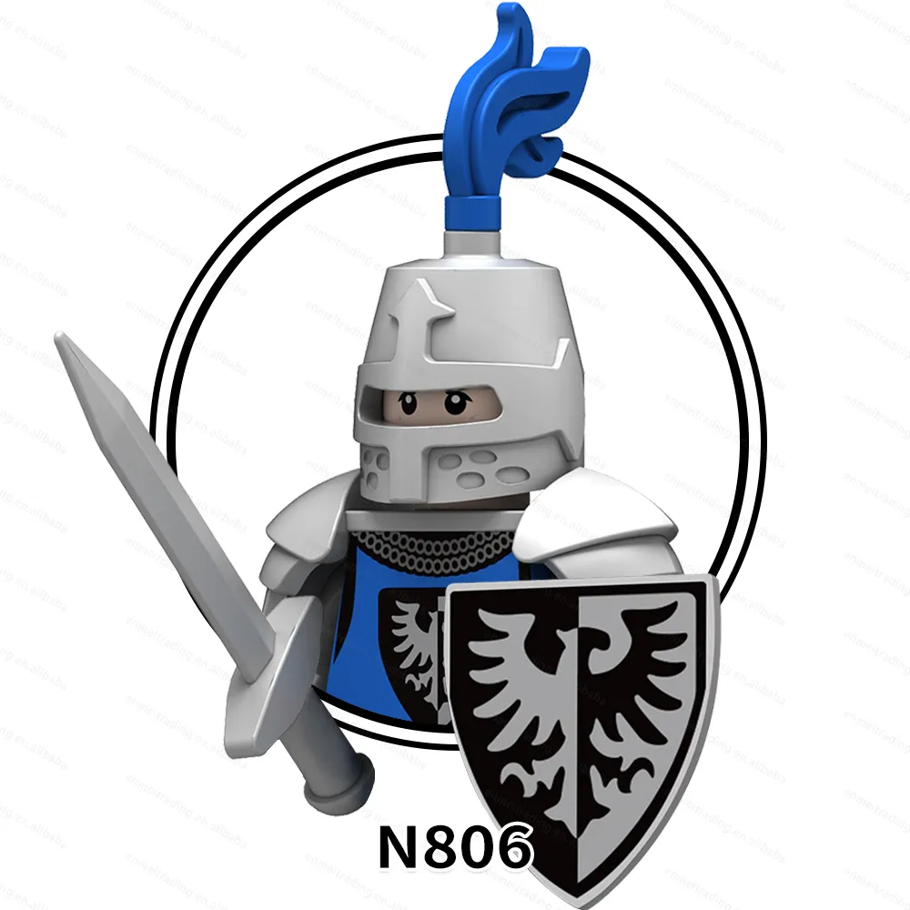 Black Falcons Knight's medieval knight 6103 mini toys Soldiers army soldier force Building Blocks sets Toys for Kids N805-N808