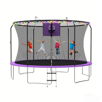 Trampolín Zoshine para Exteriores con Red Protectora y Luces LED, Tamaños de 8 a 16 Pies, Duradero y Seguro para Uso en el Hogar y Jardín