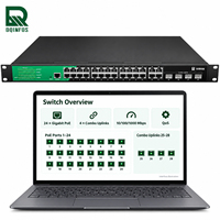 Harga Pabrik 4x100 1000 Combo SFP L2 Plus Managed Ethernet PoE Switch 24xGigabit RJ45 Console Rackmount Fan Cooling