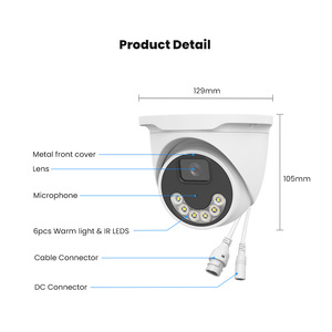 Warm Light Full Color 5MP 4MP 2K Security Camera Hik Compatible IP POE Dome Camera Human Detection NVR Smart Night <strong>Cloud</strong> 1 Year - Product Image 6