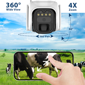 Caméra de sécurité cellulaire PTZ Fuvision DUO-5 4G LTE, résolution 2K, CMOS, vision nocturne, alimentation par panneau solaire, étanche IP66, bidirectionnelle - Product Image 3