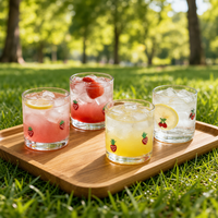 Verre à eau et jus SUNYO personnalisé avec logo, en cristal sans plomb, transparent, imprimé fruits, fraises, pour la maison et les fêtes