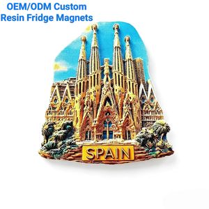 Imanes de Refrigerador con Impresión UV Personalizada, Recuerdo de España, Resina 3D, <span class=keywords><strong>Sagrada</strong></span> <span class=keywords><strong>Familia</strong></span>, para Distribuidores de Regalos - Product Image 1