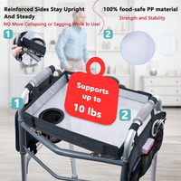 Table de marche pliante portable et légère avec plateau, fermeture éclair, design simple, en polyester, porte-gobelet universel, pour usage extérieur
