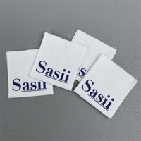 Étiquettes de vêtements personnalisées à coudre, imprimées, tissées, en satin de coton, lavables, pour vêtements, chaussures, sacs, textiles de maison