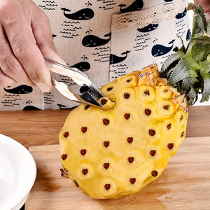 Éplucheur d'ananas en acier inoxydable, couteau à retirer les yeux de l'ananas, outil à éplucher la canne à sucre - Product Image 1
