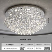 Plafonnier LED encastré de luxe moderne français avec capteur de mouvement, cristal, IP33, haut de gamme pour chambre et salon