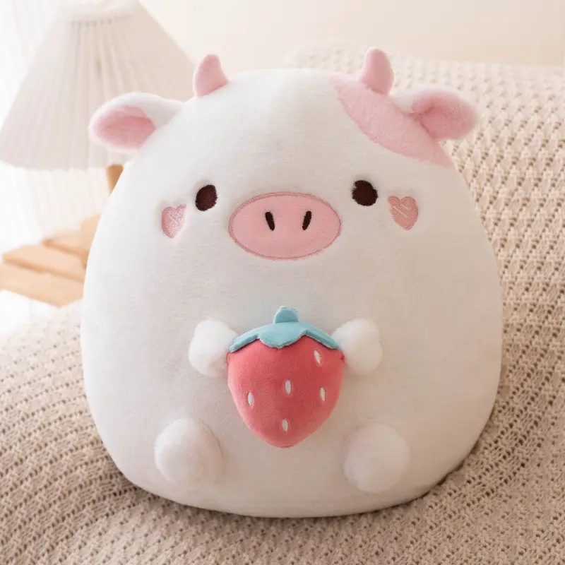 New Cute 12 inches Squishy Round Shaped Stuffed Animal Toys Plush Cat Cow Pillows